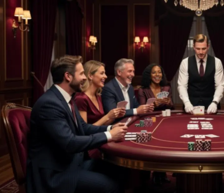Stół pokerowy podczas wieczoru pokerowego