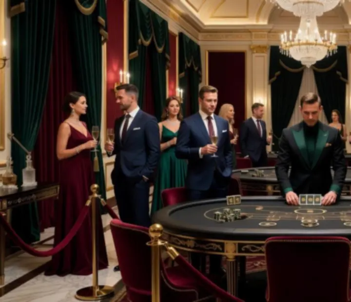Ekskluzywna aranżacja sali na wieczór VIP w stylu kasynowym